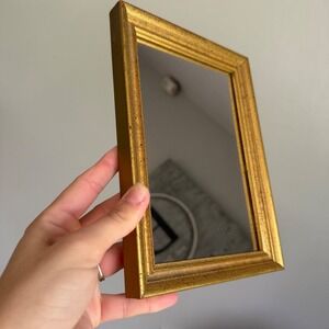 Jon-Don Studios Custom Framed Gold Mirror Vintage Style Small Wall Decor 6.5x8.5